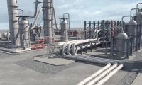 大型石油原油加工化工廠：三維工業(yè)機(jī)械動(dòng)畫制作